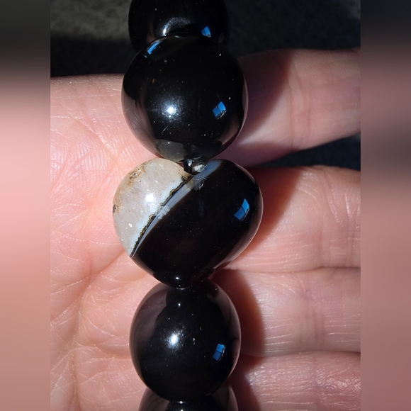 Rainbow Obsidian Bracelet With Heart - Picture 5 of 15